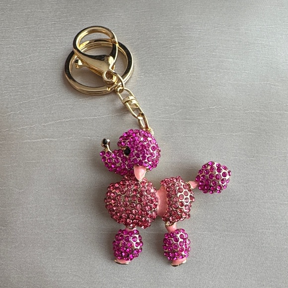 Pink Poodle Bag Charm or Keychain - Picture 2 of 3